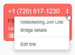 Number tile to select “Bridge details” to copy the dial-in number and screen-sharing link on conferencing interface